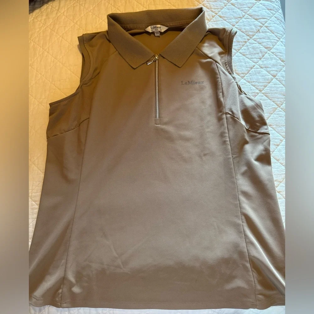 LeMieux Mink Sleeveless Polo Top - Picture 2 of 4